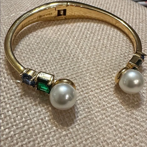 Kate Spade Gold Bracelet with Pearl and Jewel Accents - Picture 4 of 4